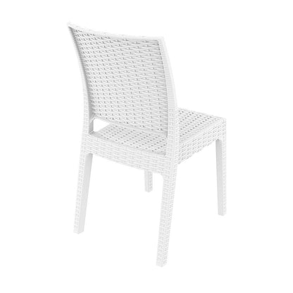 Florida Resin Wickerlook Dining Chair White, Set of 2