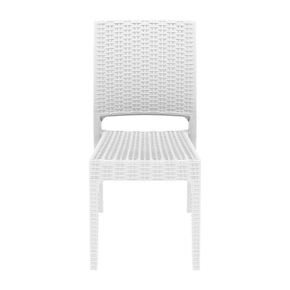 Florida Resin Wickerlook Dining Chair White, Set of 2