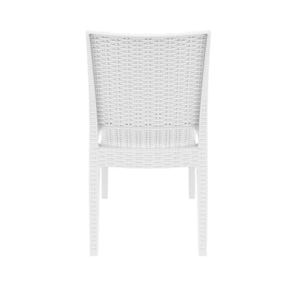Florida Resin Wickerlook Dining Chair White, Set of 2