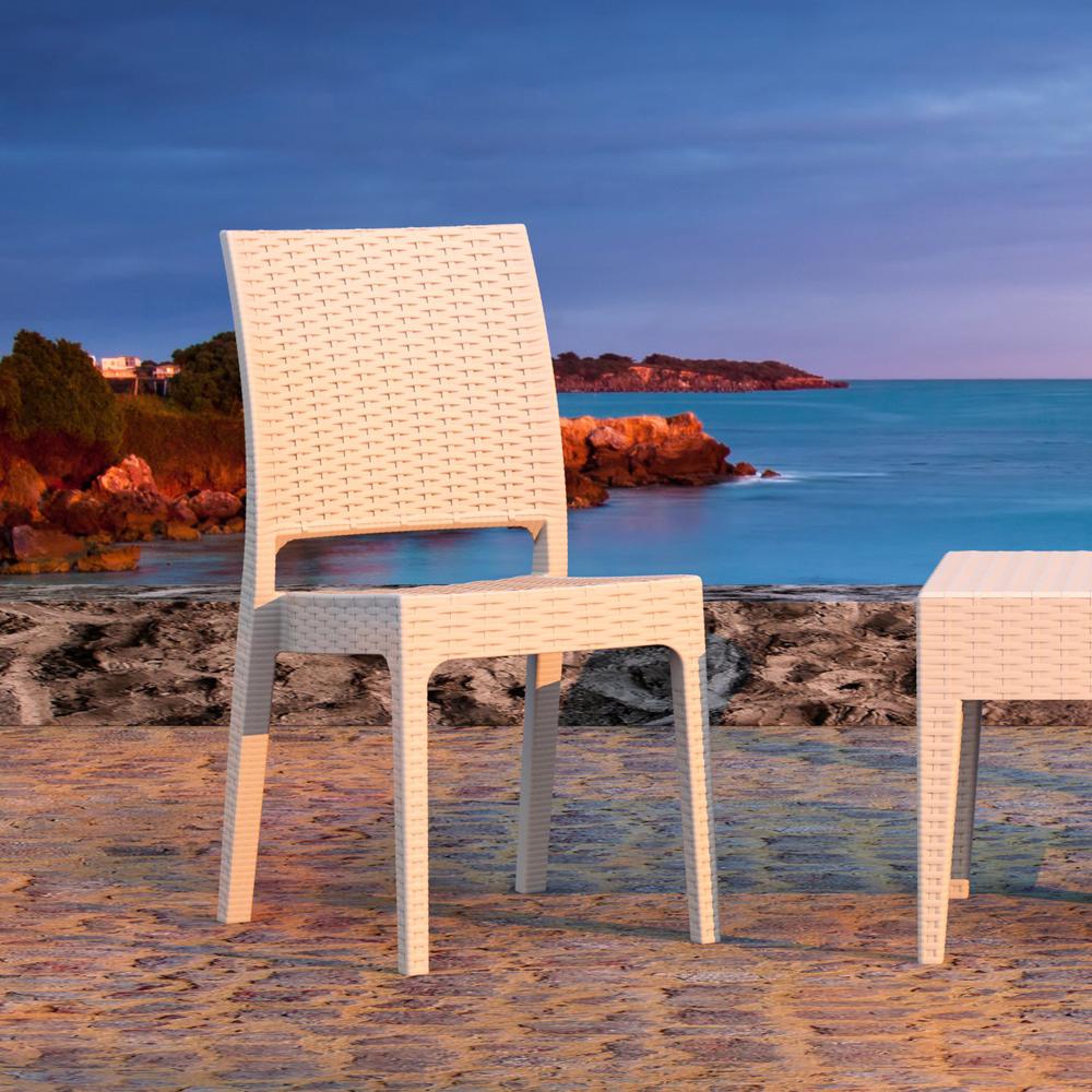Florida Resin Wickerlook Dining Chair White, Set of 2