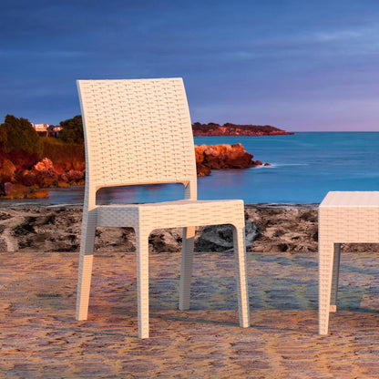 Florida Resin Wickerlook Dining Chair White, Set of 2