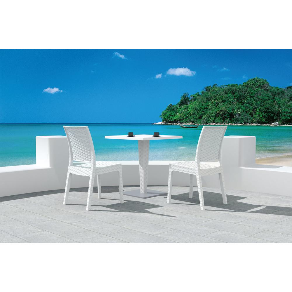 Florida Resin Wickerlook Dining Chair White, Set of 2