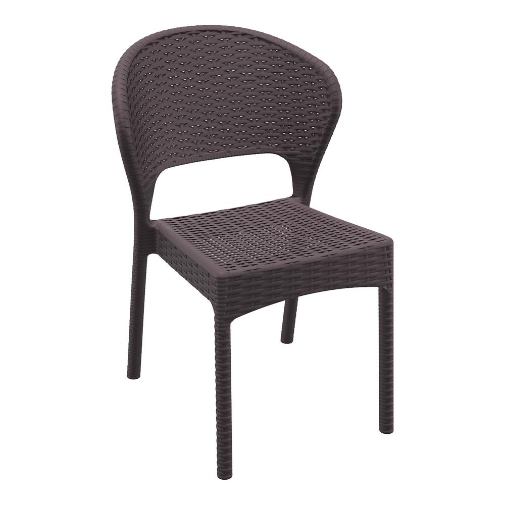 Daytona Wickerlook Square Dining Set 5 Piece Brown with Side Chairs