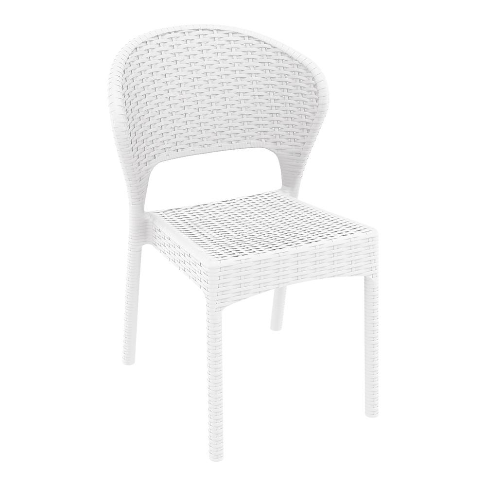 Daytona Wickerlook Square Dining Set 5 Piece White with Side Chairs
