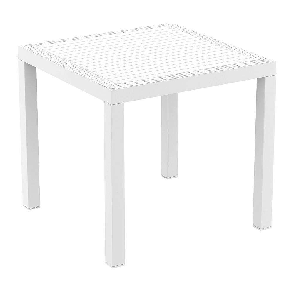 Daytona Wickerlook Square Dining Set 5 Piece White with Side Chairs