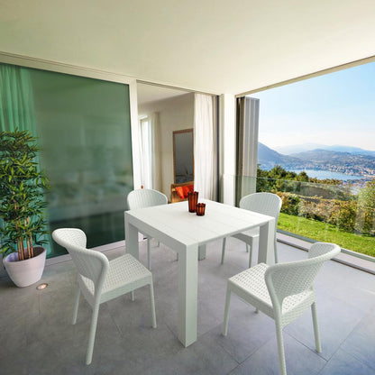 Daytona Extendable Dining Set 5 Piece White