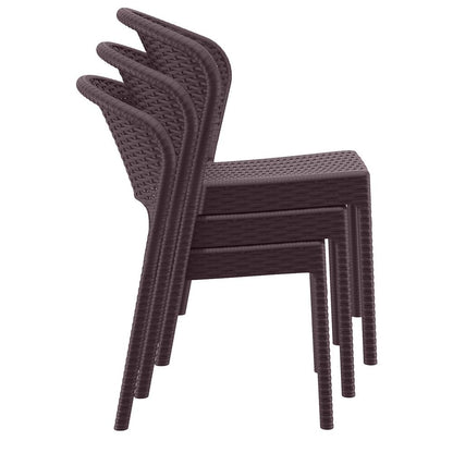Daytona Resin Wickerlook Dining Chair Brown, Set of 2