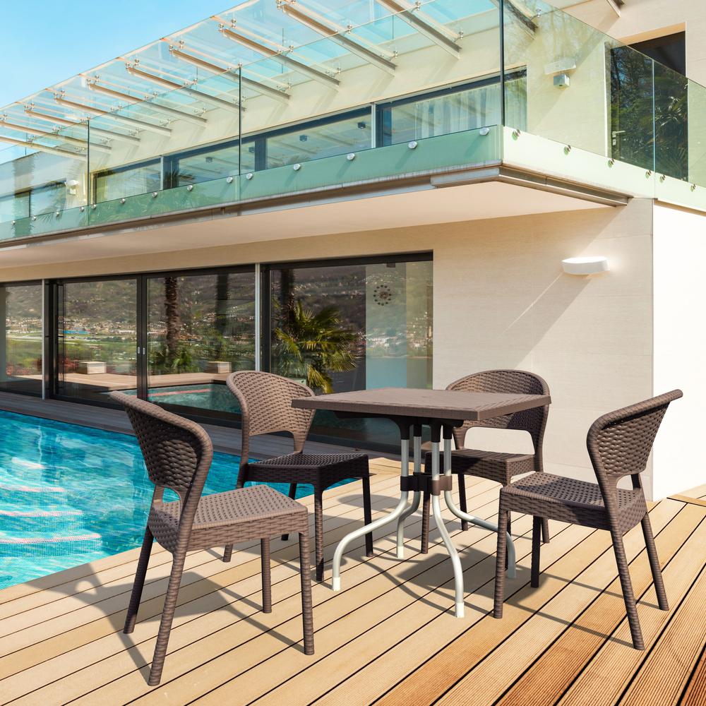 Daytona Resin Wickerlook Dining Chair Brown, Set of 2