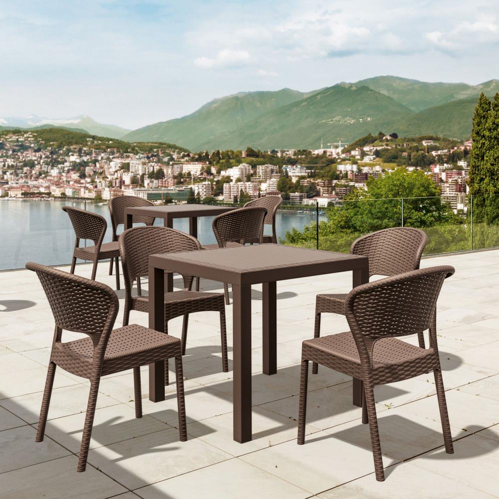 Daytona Resin Wickerlook Dining Chair Brown, Set of 2