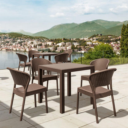 Daytona Resin Wickerlook Dining Chair Brown, Set of 2