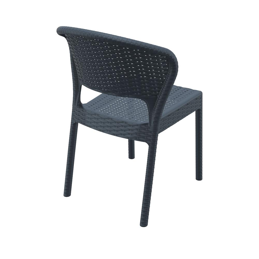 Daytona Resin Wickerlook Dining Chair Dark Gray, Set of 2