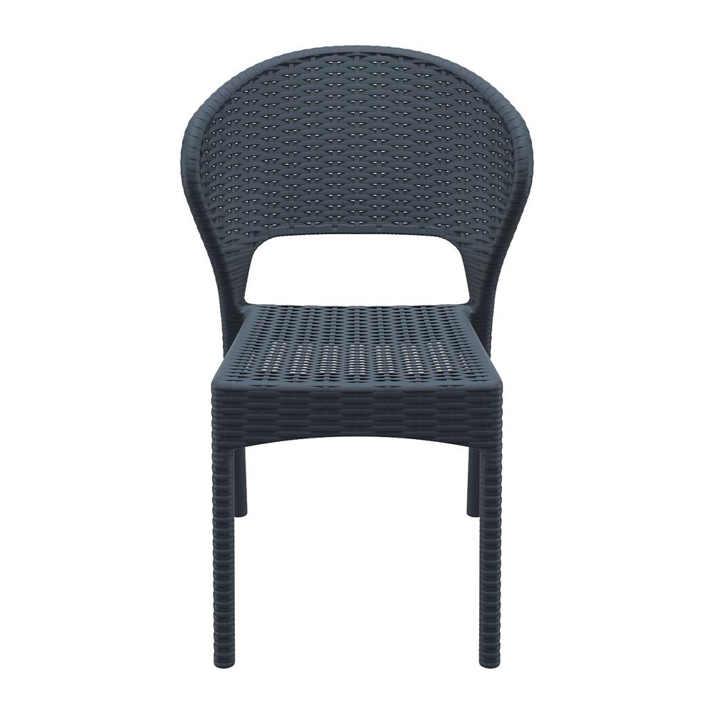Daytona Resin Wickerlook Dining Chair Dark Gray, Set of 2