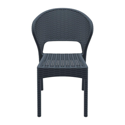 Daytona Resin Wickerlook Dining Chair Dark Gray, Set of 2