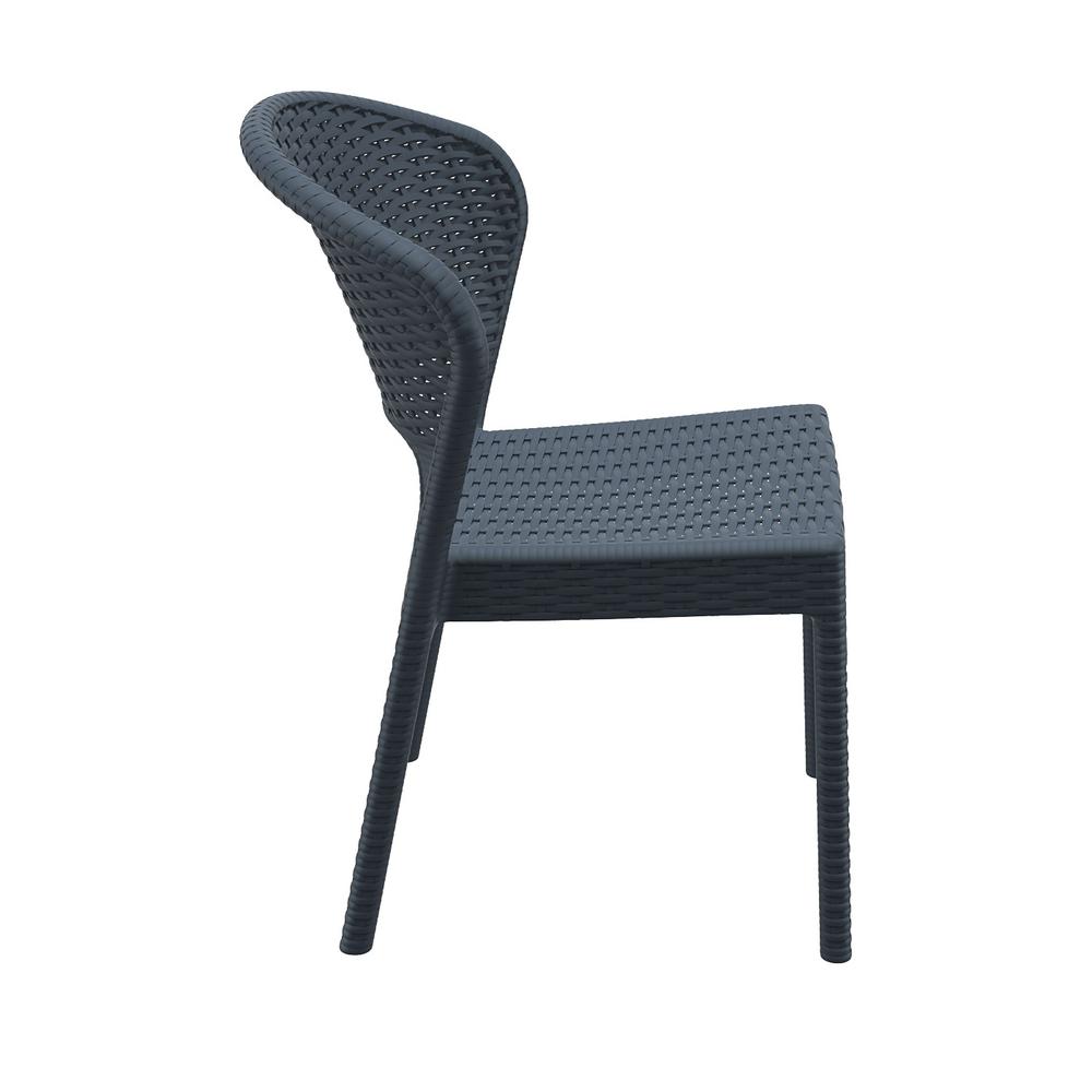 Daytona Resin Wickerlook Dining Chair Dark Gray, Set of 2