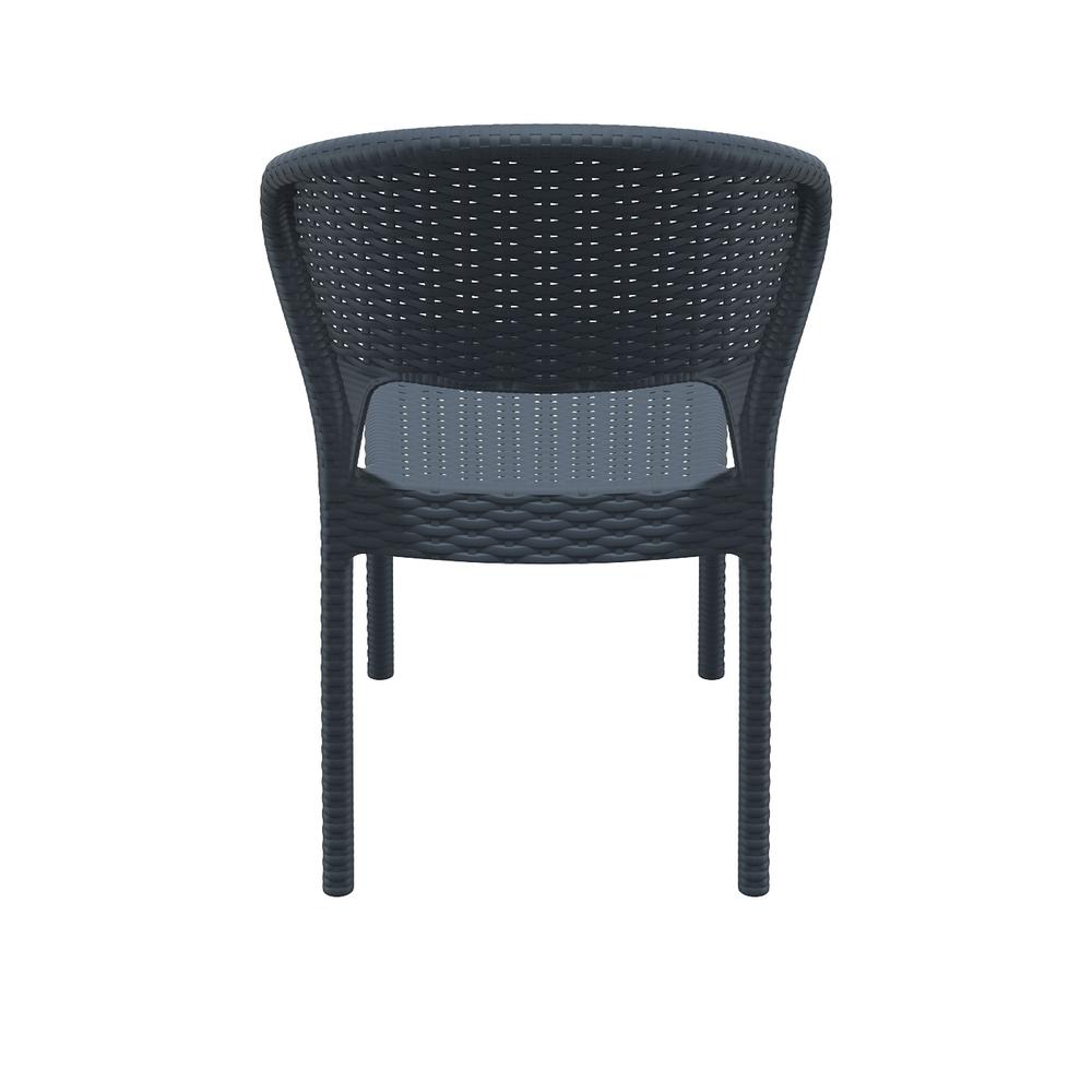 Daytona Resin Wickerlook Dining Chair Dark Gray, Set of 2