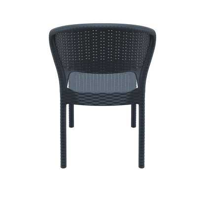Daytona Resin Wickerlook Dining Chair Dark Gray, Set of 2