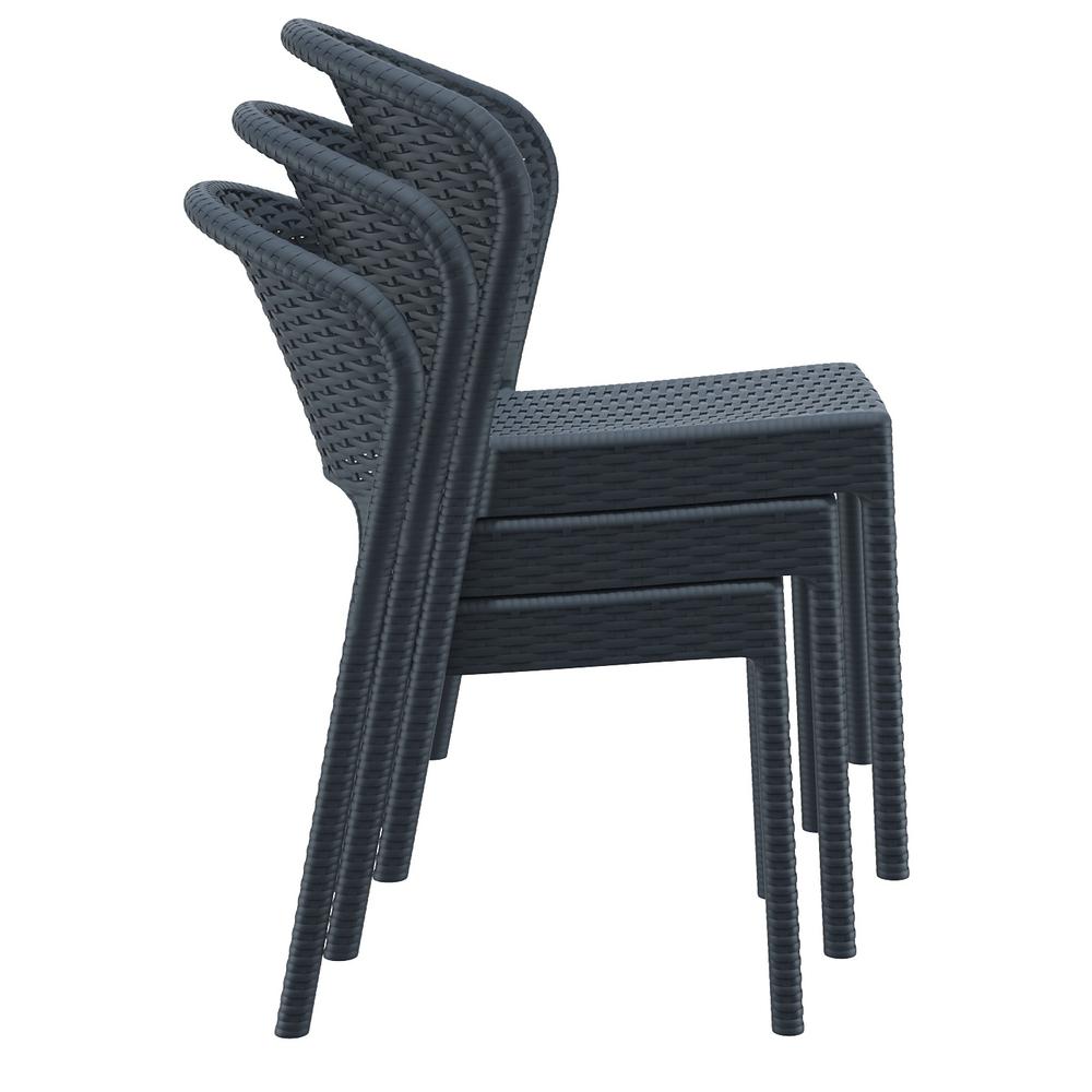 Daytona Resin Wickerlook Dining Chair Dark Gray, Set of 2