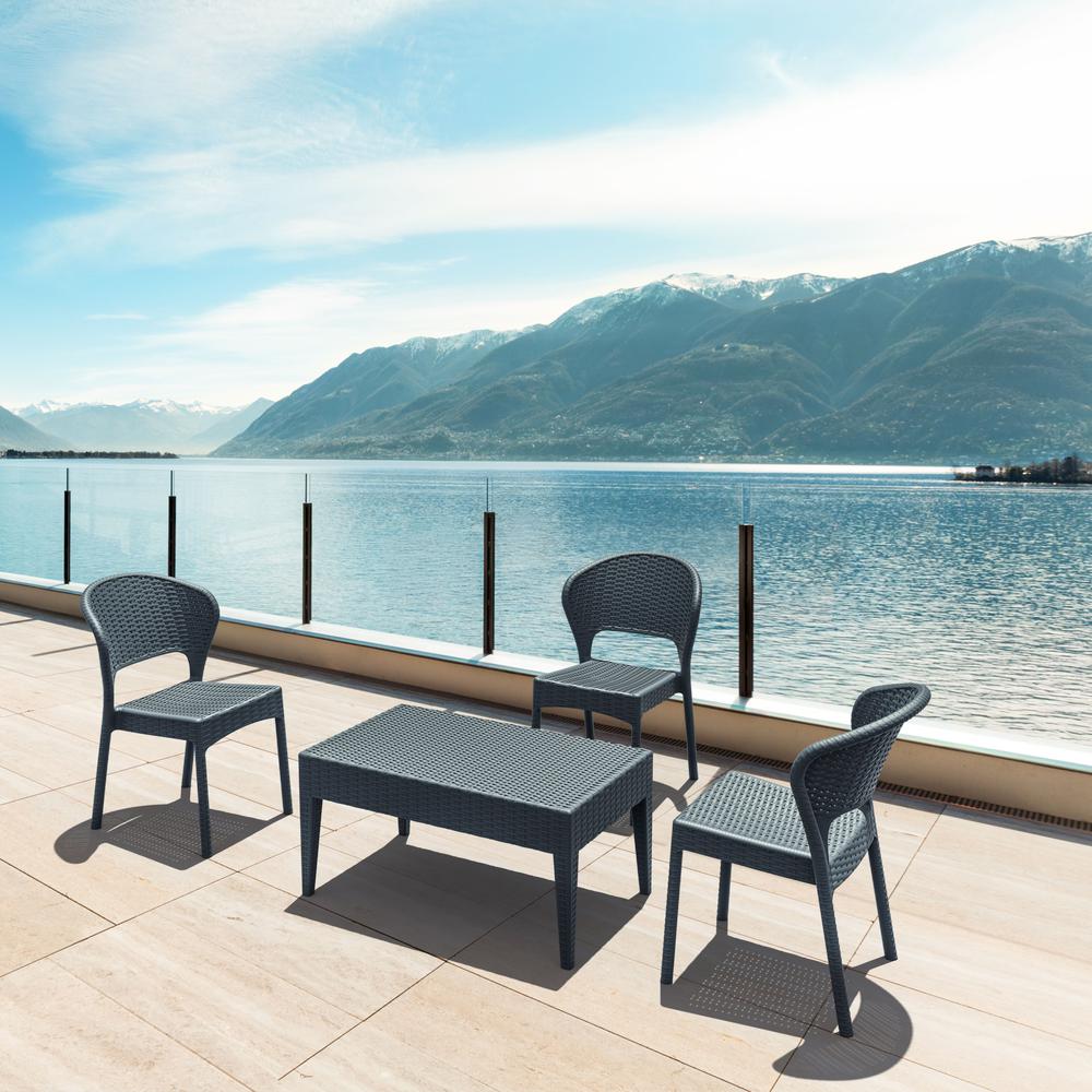 Daytona Resin Wickerlook Dining Chair Dark Gray, Set of 2