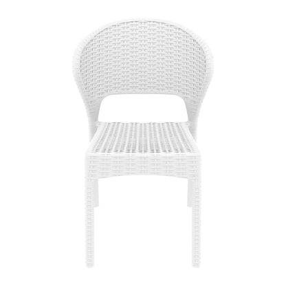 Daytona Resin Wickerlook Dining Chair White, Set of 2
