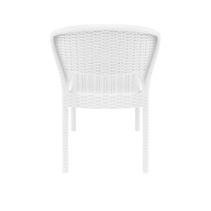 Daytona Resin Wickerlook Dining Chair White, Set of 2