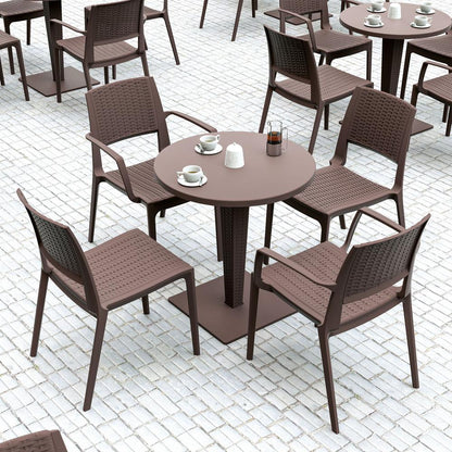 Capri Resin Dining Arm Chair Brown, Set of 2