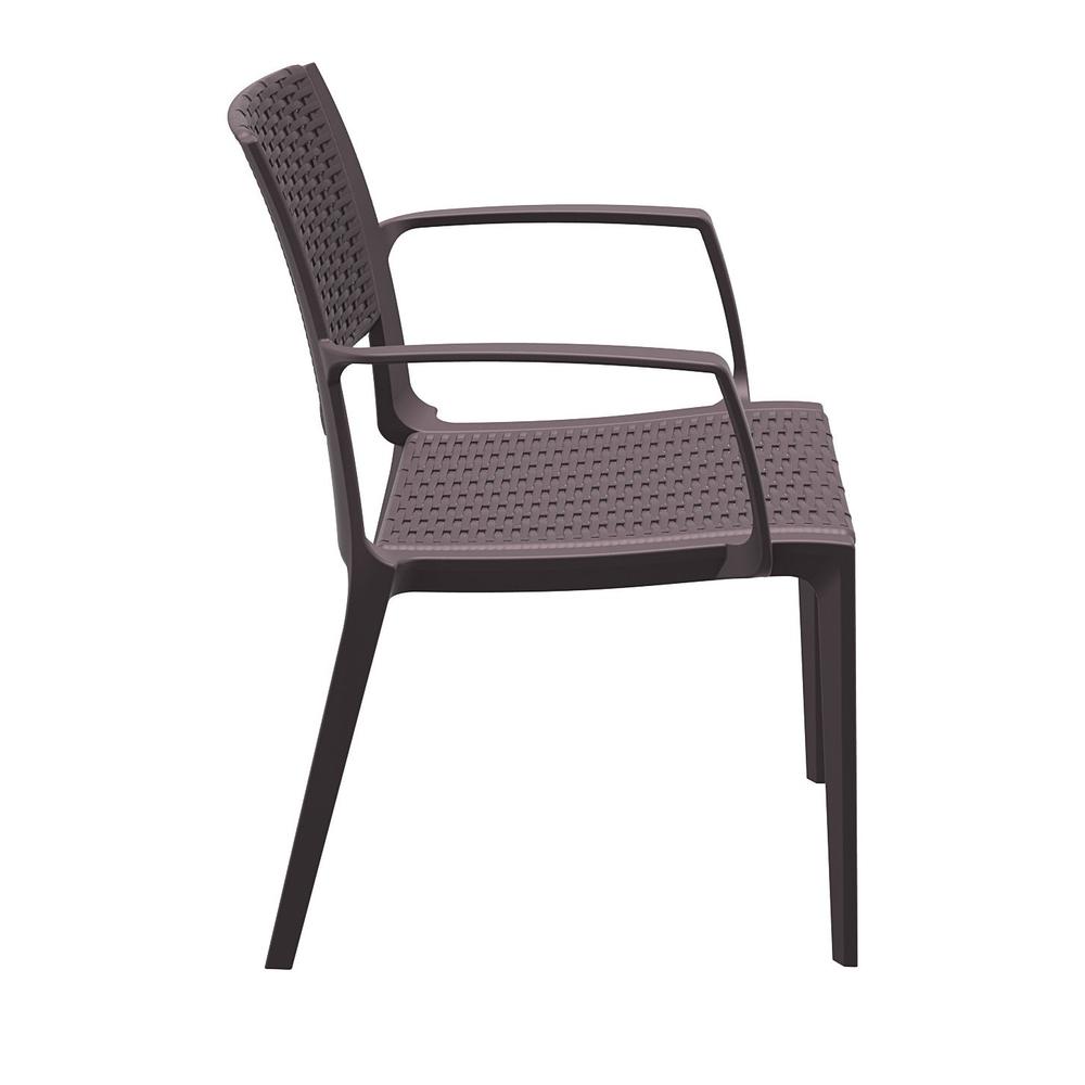 Capri Resin Dining Arm Chair Brown, Set of 2