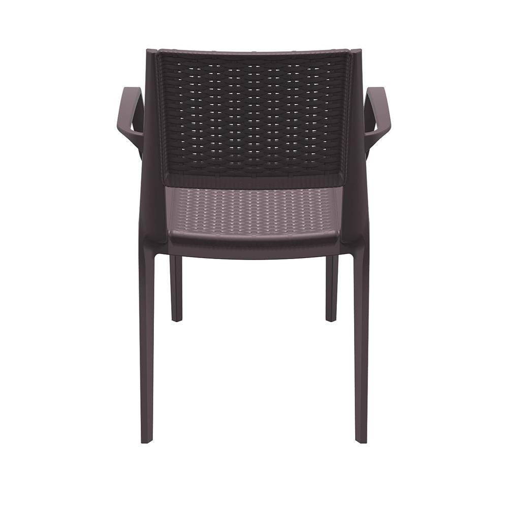 Capri Resin Dining Arm Chair Brown, Set of 2