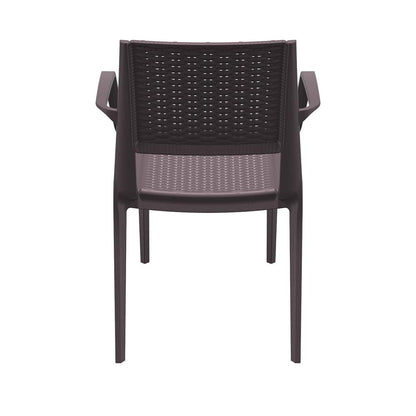 Capri Resin Dining Arm Chair Brown, Set of 2