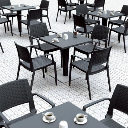 Capri Resin Dining Arm Chair Dark Gray, Set of 2