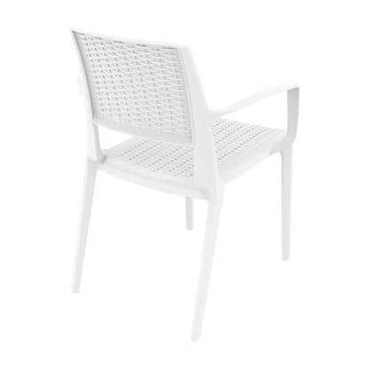 Capri Resin Dining Arm Chair White, Set of 2