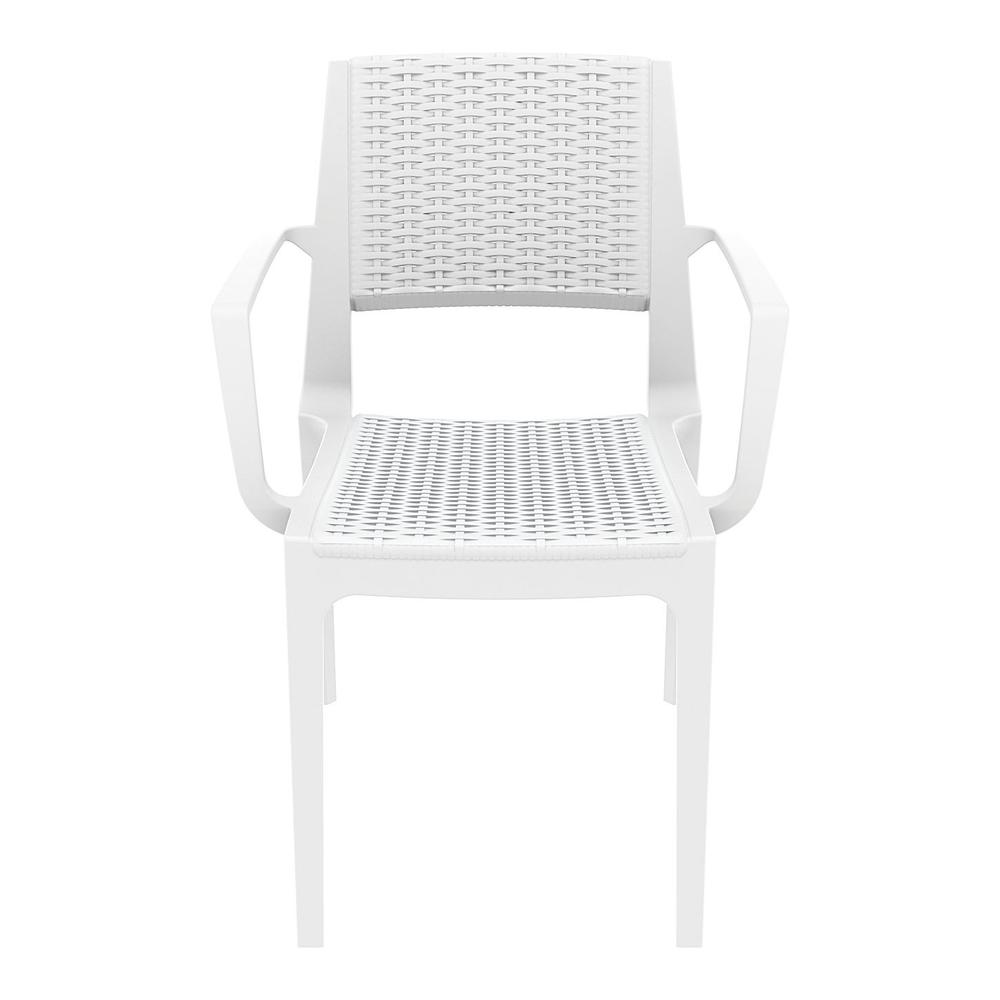 Capri Resin Dining Arm Chair White, Set of 2