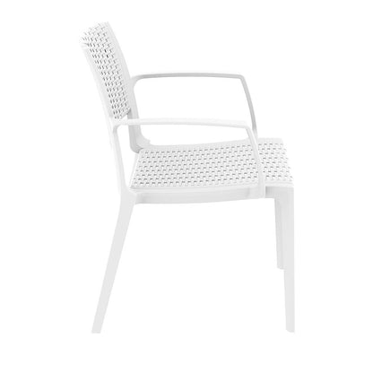 Capri Resin Dining Arm Chair White, Set of 2