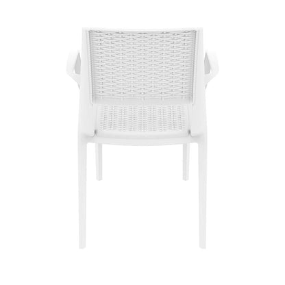 Capri Resin Dining Arm Chair White, Set of 2