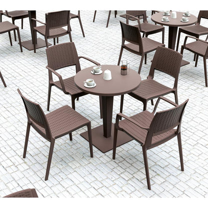 Verona Resin Wickerlook Dining Chair Brown, Set of 2