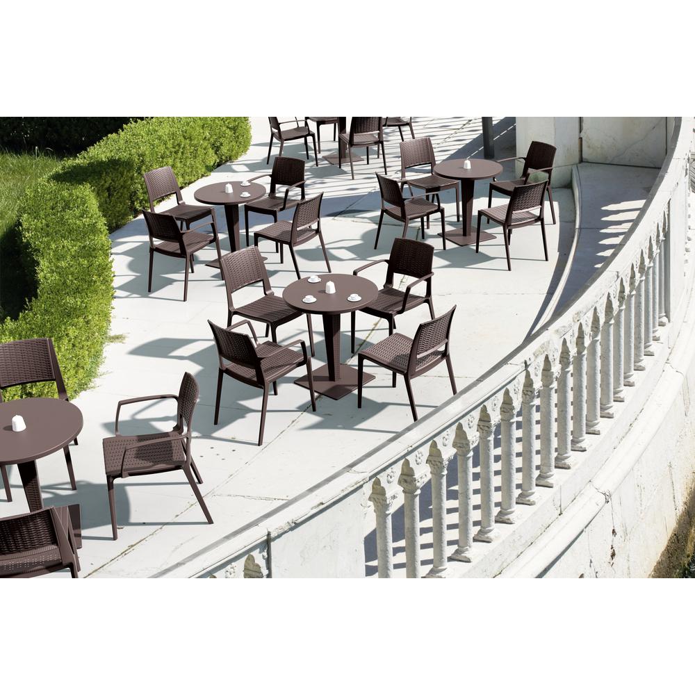 Verona Resin Wickerlook Dining Chair Brown, Set of 2