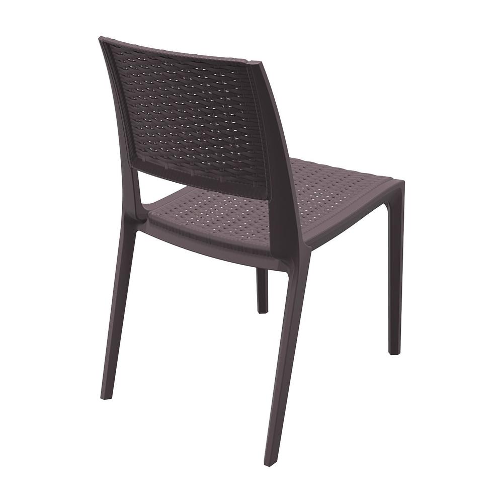 Verona Resin Wickerlook Dining Chair Brown, Set of 2