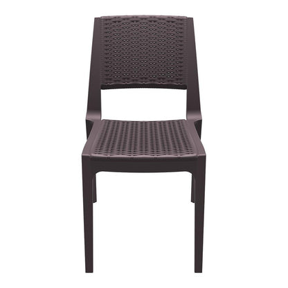 Verona Resin Wickerlook Dining Chair Brown, Set of 2