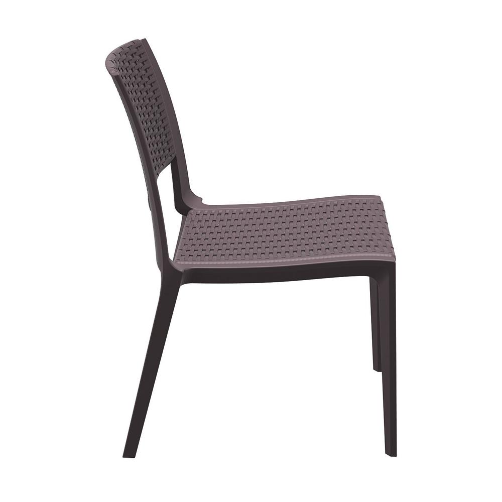 Verona Resin Wickerlook Dining Chair Brown, Set of 2