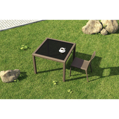 Verona Resin Wickerlook Dining Chair Brown, Set of 2