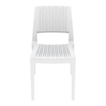 Verona Resin Wickerlook Dining Chair White, Set of 2