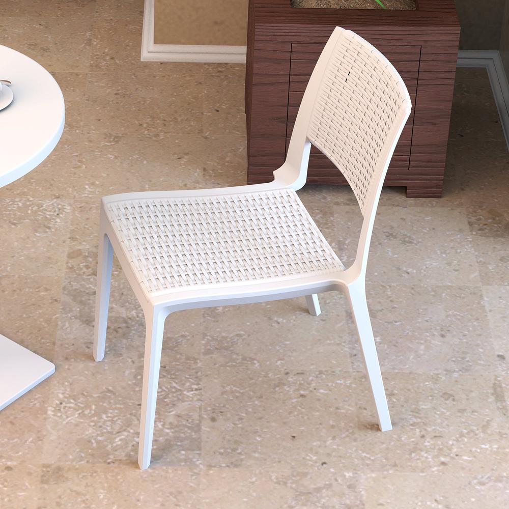 Verona Resin Wickerlook Dining Chair White, Set of 2