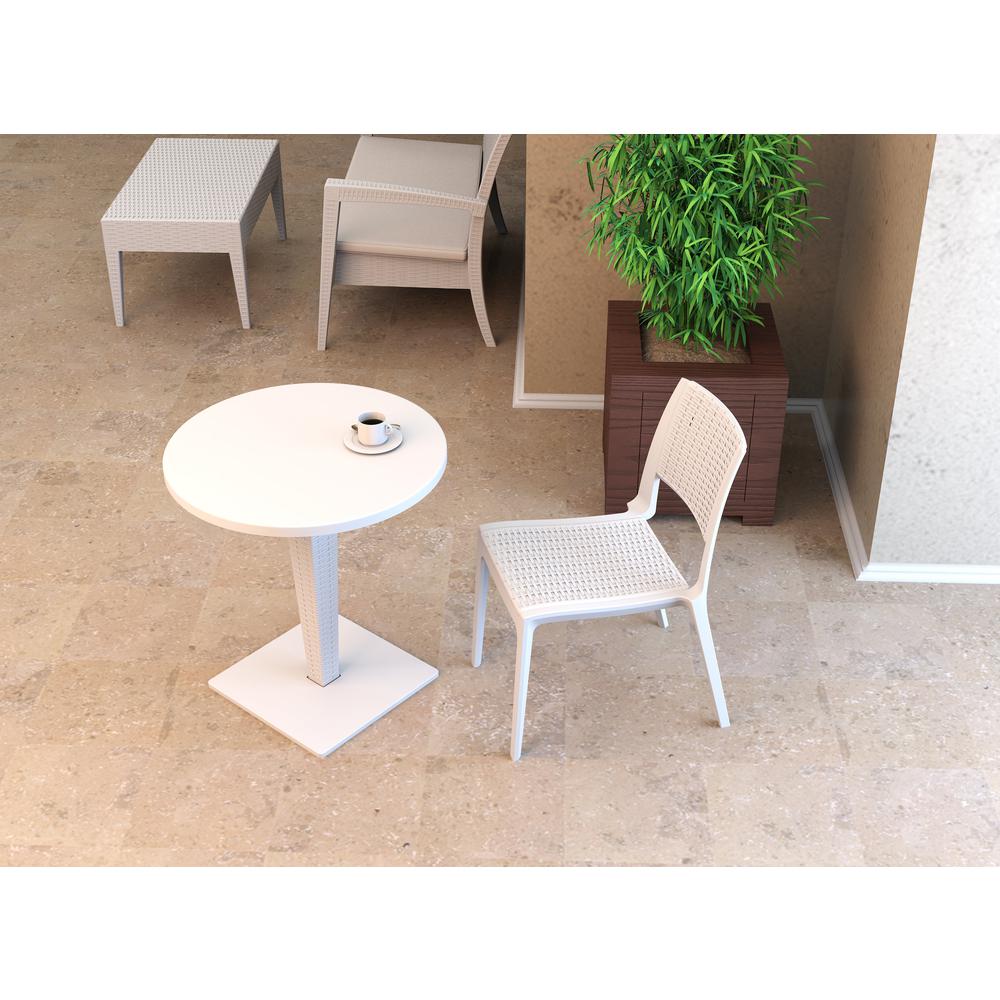 Verona Resin Wickerlook Dining Chair White, Set of 2