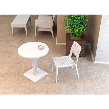 Verona Resin Wickerlook Dining Chair White, Set of 2