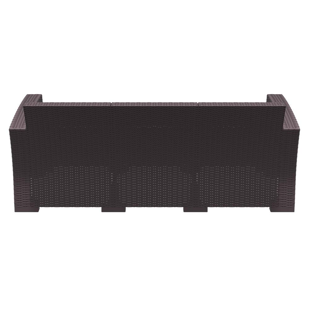 Monaco Resin Patio Sofa Brown with Sunbrella Natural Cushion