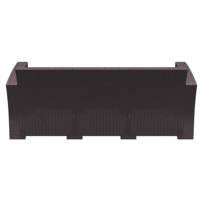 Monaco Resin Patio Sofa Brown with Sunbrella Natural Cushion