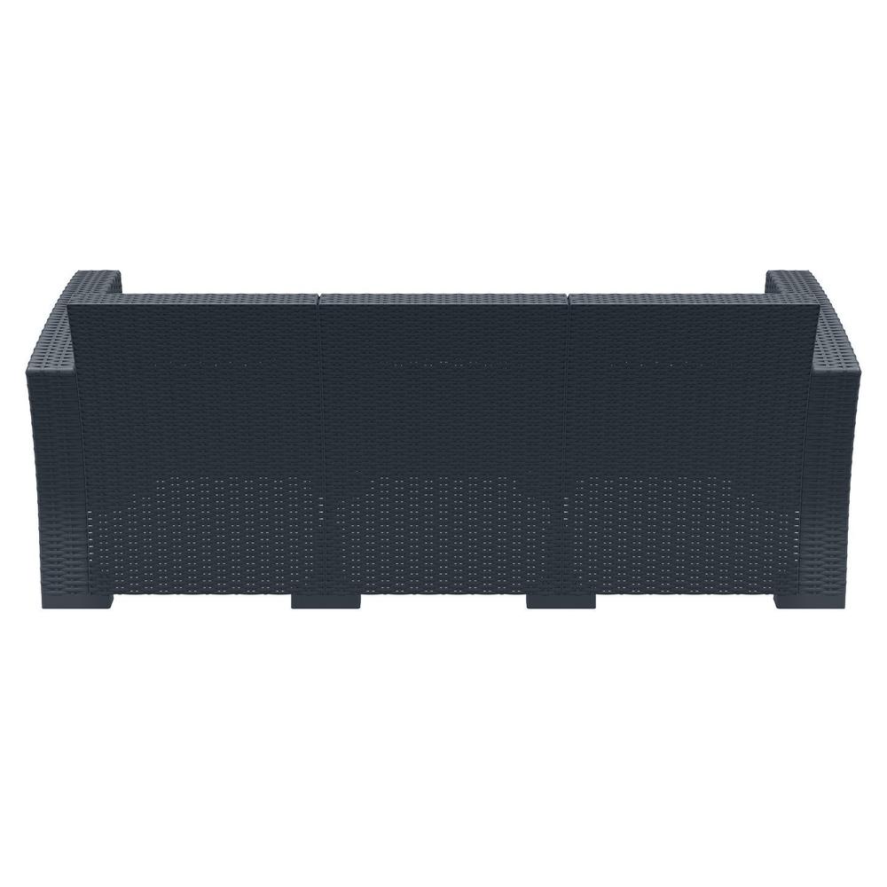 Monaco Resin Patio Sofa Dark Gray with Sunbrella Natural Cushion