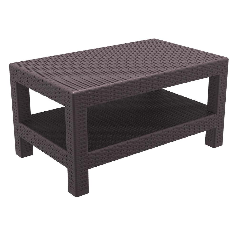 Rectangle Patio Coffee Table, Brown, Belen Kox