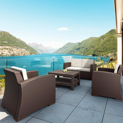 Rectangle Patio Coffee Table, Brown, Belen Kox