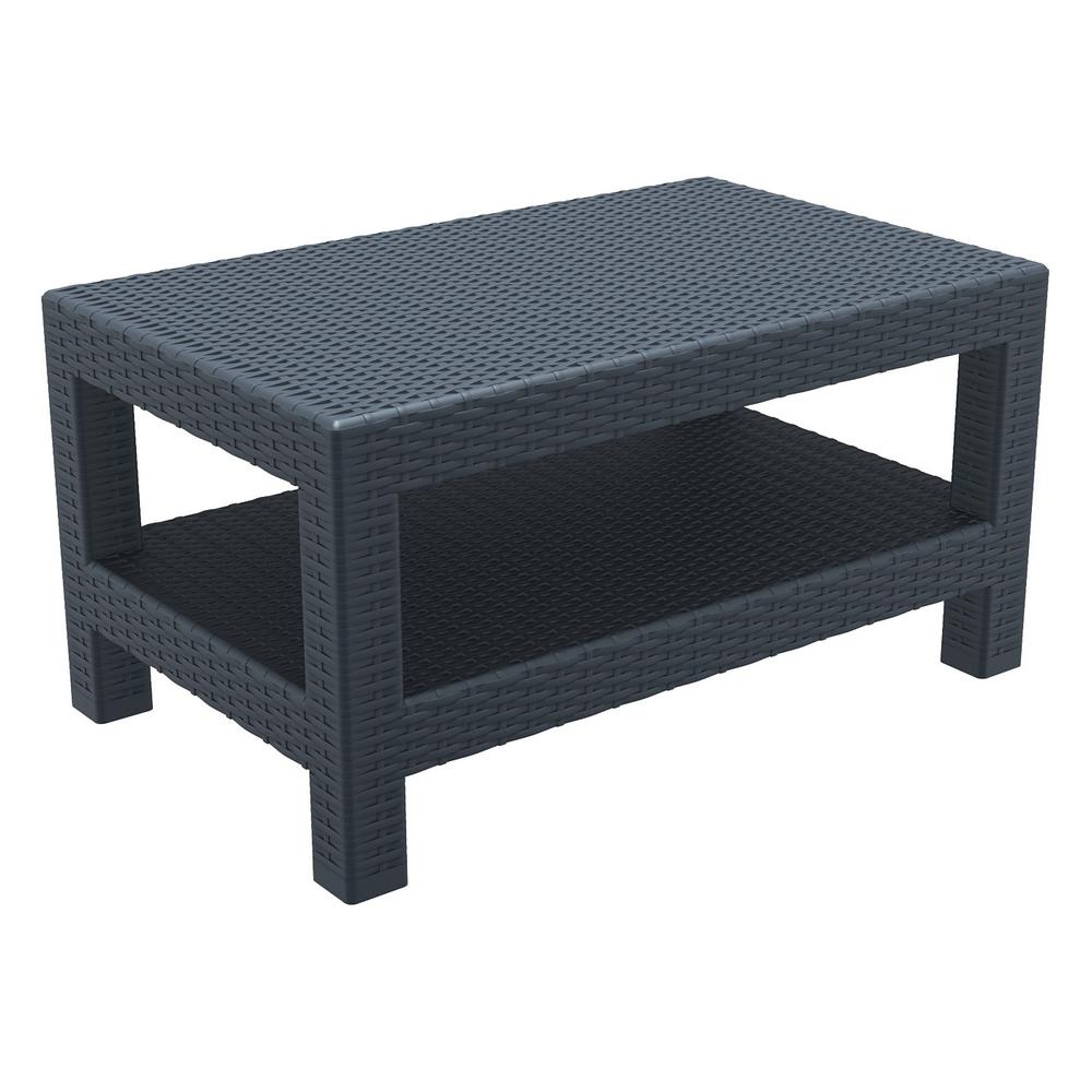 Monaco Rectangle Patio Coffee Table Dark Gray