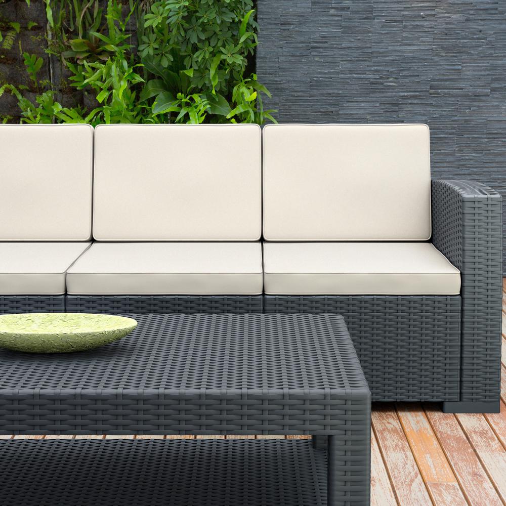 Monaco Rectangle Patio Coffee Table Dark Gray